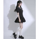 フロントジップセーラ カラーラメスウェットミニワンピース【大きいサイズあり】 韓… | 夢展望 | 詳細画像4 