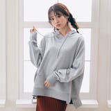 グレー | パーカー オーバーサイズ サイドスリット | 夢展望