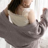 ホワイト | ショルダーレース裾フリルリブキャミソール 韓国ファッション オルチャン | 夢展望