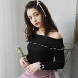 ブラック | カットソー オフショル メローフリル | 夢展望