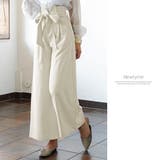 アイボリー(ワイド) | パンツ ハイウエスト タック | 夢展望