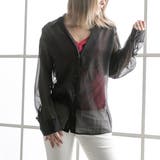 ブラック | シャツ ビッグシルエット オーガンジー | 夢展望