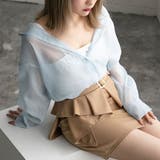 サックス | シャツ ビッグシルエット オーガンジー | 夢展望