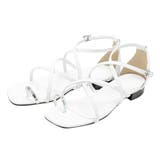 ホワイト | サンダル クロスライン ストラップ | 夢展望
