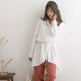 ホワイト | フィッシュテール シャツ ブラウス | 夢展望