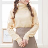 ベージュ | 通年使えるタートルネック ニット セーター | 夢展望