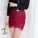 ボルドー | タイトスカート 変形 切り替えレース | 夢展望