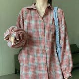 ピンク | オーバーサイズチェックシャツ 韓国 オルチャン 夢展望 | 夢展望