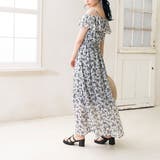 花柄ホワイト | ウエストシャーリングマキシワンピース 韓国 オルチャン 夢展望 | 夢展望