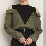 カーキ | レイヤード風ドッキングシャツ 韓国 オルチャン 夢展望 | 夢展望