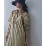 ベージュ | インド綿スキッパーロングワンピース 韓国 夢展望 bohmal | 夢展望