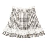 ミニ　ホワイト | ハートビジューフリルツイードスカート 量産型 地雷系 夢展望 | DearMyLove