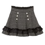 ミニ　ブラック | ハートビジューフリルツイードスカート 量産型 地雷系 夢展望 | DearMyLove