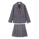チャコール | ジャケット&プリーツミニスカパンチェック柄セットアップ 量産型 地雷系 夢展望 | DearMyLove