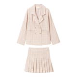ベージュ | ジャケット&プリーツミニスカパンチェック柄セットアップ 量産型 地雷系 夢展望 | DearMyLove