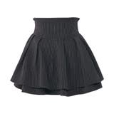 ブラックストライプ | ハイウエストティアードスカパン 韓国 夢展望 | 夢展望