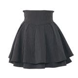 ブラックストライプ(丈長) | ハイウエストティアードスカパン 韓国 夢展望 | 夢展望