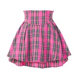 ピンクチェック(丈長) | ハイウエストティアードスカパン 韓国 夢展望 | 夢展望