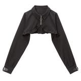 ブラック | スクエアバックルジップショートブラウス 量産型 地雷系 夢展望 | DearMyLove