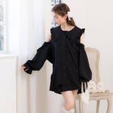 ブラック | マルチwayビッグ襟シャツワンピース 量産型 地雷系 夢展望 | DearMyLove