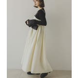 アイボリー | ジャガードペプラムキャミワンピース 韓国 夢展望 | 夢展望