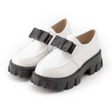 アイボリー×ブラック | トラックソールリボンローファー 量産型 地雷系 夢展望 | DearMyLove