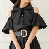 ブラック | ボウタイリボンブラウスドッキングワンピース 韓国 夢展望 | 夢展望