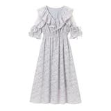 ブルーグレー | ショルダーレースモテフリルワンピース 量産型 地雷系 夢展望 | DearMyLove