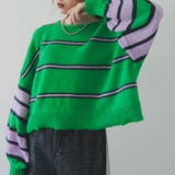 グリーン | ボーダークロップドニット 韓国 夢展望 | 夢展望