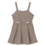 ベージュ | ビジューボタンツイードミニジャンスカワンピース 量産型 地雷系 夢展望 | DearMyLove