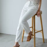 オフホワイト | ハート刺繍テーパードデニムパンツ 韓国 夢展望 | 夢展望