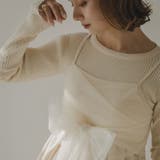 アイボリー | ペプラムリブトップス&ビスチェセット 韓国 夢展望 | 夢展望