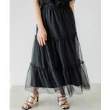 ブラック | チュールティアードスカート 韓国 夢展望 | 夢展望