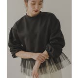 ブラック | チュールフリルドッキングプルオーバー 韓国 夢展望 | 夢展望