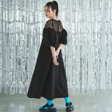 ブラック | タフタ×チュールドッキングワンピース 韓国 夢展望 bohmal(ボマール) | 夢展望