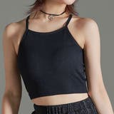 ブラック | 短丈肌魅せリブキャミソール 韓国 夢展望 | 夢展望