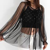 ブラック | 2wayチュールブラウス 韓国 夢展望 | 夢展望
