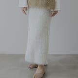 オフホワイト | ラメフェザーヤーンスカート 韓国 夢展望 | 夢展望