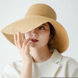 ベージュ | つば広ビッグストローハット 韓国 夢展望 | 夢展望