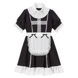 膝上　ブラック×ホワイト | ナースメイドレースワンピース 量産型 地雷系 夢展望 | DearMyLove