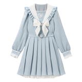 膝上 サックス | ハートレースリボンセーラーワンピース 量産型 地雷系 夢展望 | DearMyLove