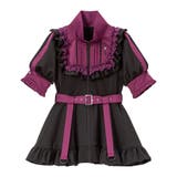 チュニック　ブラック×パープル | 十字架刺繍フリルシスタージャージワンピース 量産型 地雷系 夢展望 | DearMyLove