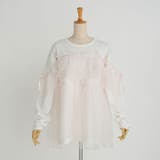 ホワイト×ピンク | チュールフリルリボンチュニックロンT 量産型 地雷系 夢展望 | DearMyLove