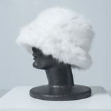 ホワイト | ボリュームエコファー帽子 韓国 夢展望 | 夢展望