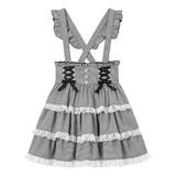 千鳥柄 | ハートビジューレースアップリボン 量産型 地雷系 夢展望 | DearMyLove