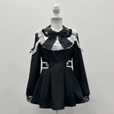 チュニック ブラック | 袖レース切替ヨークフリルワンピース 量産型 地雷系 夢展望 | DearMyLove