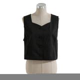 ブラック | 【3L~6L】ショート丈バックベルトベスト【大きいサイズ】 韓国 夢展望 | 夢展望