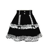 ブラック | ハシゴレースティアードスカート 量産型 地雷系 夢展望 | DearMyLove