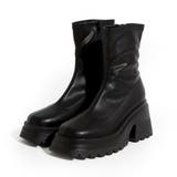 ブラック | 厚底ストレッチフィットショートブーツ 量産型 地雷系 | DearMyLove