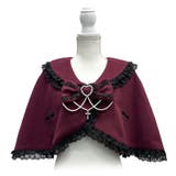 ボルドー | 十字架バラレースフリルパールケープ 量産型 地雷系 夢展望 | DearMyLove